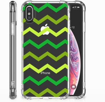 B2Ctelecom Backcover iPhone Xs | X/10 Zigzag Groen