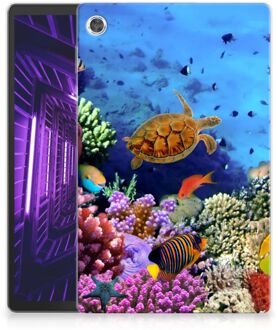 B2Ctelecom Backcover Lenovo Tab M10 Plus Tablethoesje Vissen met transparant zijkanten