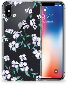 B2Ctelecom Backcover silicone hoesje iPhone Xs | X Blossom White