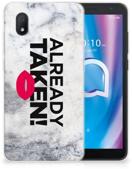 B2Ctelecom Backcover Soft Siliconen Hoesje Alcatel 1B (2020) Telefoon Hoesje Already Taken White