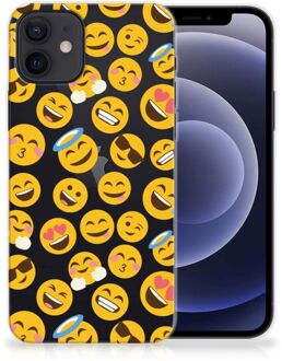 B2Ctelecom Backcover Soft Siliconen Hoesje iPhone 12 | 12 Pro (6.1") Telefoon Hoesje Super als Cadeautjes voor Meisjes Emoji