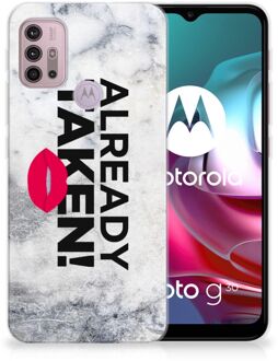 B2Ctelecom Backcover Soft Siliconen Hoesje Motorola Moto G30 | G10 Telefoon Hoesje Already Taken White