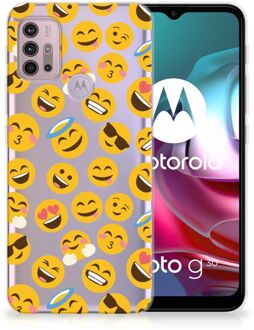 B2Ctelecom Backcover Soft Siliconen Hoesje Motorola Moto G30 | G10 Telefoon Hoesje Super als Cadeautjes voor Meisjes Emoji