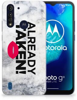 B2Ctelecom Backcover Soft Siliconen Hoesje Motorola Moto G8 Power Lite Telefoon Hoesje Already Taken White