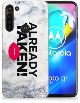 B2Ctelecom Backcover Soft Siliconen Hoesje Motorola Moto G8 Power Telefoon Hoesje Already Taken White