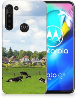 B2Ctelecom Backcover Soft Siliconen Hoesje Motorola Moto G8 Power Telefoon Hoesje Hollandse Koeien