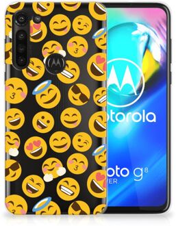 B2Ctelecom Backcover Soft Siliconen Hoesje Motorola Moto G8 Power Telefoon Hoesje Super als Cadeautjes voor Meisjes Emoji