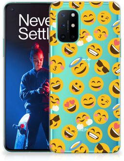 B2Ctelecom Backcover Soft Siliconen Hoesje OnePlus 8T Telefoon Hoesje Super als Cadeautjes voor Meisjes Emoji