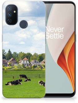 B2Ctelecom Backcover Soft Siliconen Hoesje OnePlus Nord N100 Telefoon Hoesje Hollandse Koeien