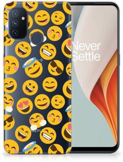 B2Ctelecom Backcover Soft Siliconen Hoesje OnePlus Nord N100 Telefoon Hoesje Super als Cadeautjes voor Meisjes Emoji