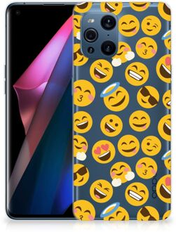 B2Ctelecom Backcover Soft Siliconen Hoesje OPPO Find X3 | X3 Pro Telefoon Hoesje Super als Cadeautjes voor Meisjes Emoji