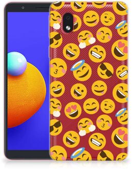 B2Ctelecom Backcover Soft Siliconen Hoesje Samsung Galaxy A01 Core Telefoon Hoesje Super als Cadeautjes voor Meisjes Emoji