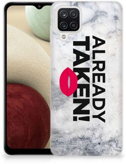 B2Ctelecom Backcover Soft Siliconen Hoesje Samsung Galaxy A12 Telefoon Hoesje Already Taken White