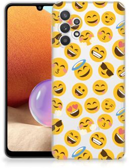 B2Ctelecom Backcover Soft Siliconen Hoesje Samsung Galaxy A32 4G Telefoon Hoesje Super als Cadeautjes voor Meisjes Emoji