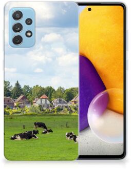 B2Ctelecom Backcover Soft Siliconen Hoesje Samsung Galaxy A72 Telefoon Hoesje Hollandse Koeien