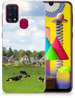 B2Ctelecom Backcover Soft Siliconen Hoesje Samsung Galaxy M31 Telefoon Hoesje Hollandse Koeien