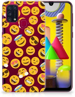 B2Ctelecom Backcover Soft Siliconen Hoesje Samsung Galaxy M31 Telefoon Hoesje Super als Cadeautjes voor Meisjes Emoji