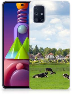 B2Ctelecom Backcover Soft Siliconen Hoesje Samsung Galaxy M51 Telefoon Hoesje Hollandse Koeien