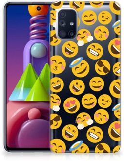 B2Ctelecom Backcover Soft Siliconen Hoesje Samsung Galaxy M51 Telefoon Hoesje Super als Cadeautjes voor Meisjes Emoji