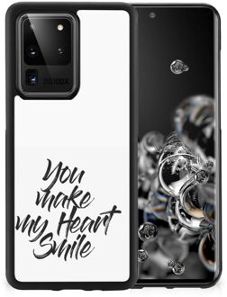 B2Ctelecom Backcover Soft Siliconen Hoesje Samsung Galaxy S20 Ultra Telefoonhoesje met Zwarte rand Heart Smile