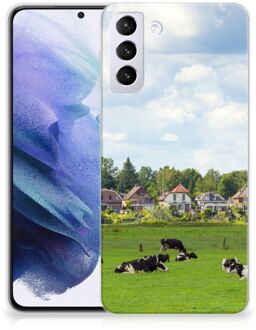 B2Ctelecom Backcover Soft Siliconen Hoesje Samsung Galaxy S21 Plus Telefoon Hoesje Hollandse Koeien