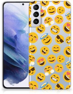 B2Ctelecom Backcover Soft Siliconen Hoesje Samsung Galaxy S21 Plus Telefoon Hoesje Super als Cadeautjes voor Meisjes Emoji