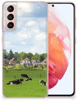 B2Ctelecom Backcover Soft Siliconen Hoesje Samsung Galaxy S21 Telefoon Hoesje Hollandse Koeien