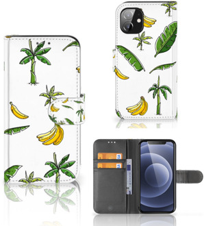 B2Ctelecom Beschermhoes Apple iPhone 12 Mini Flip Case Banana Tree