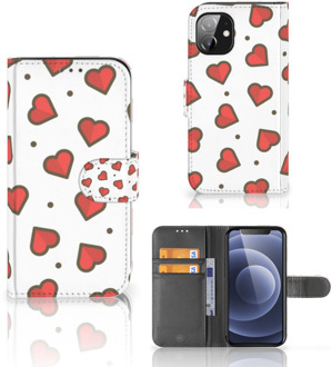 B2Ctelecom Beschermhoes Apple iPhone 12 Mini Telefoonhoesje Cadeau voor Vriendin Hearts