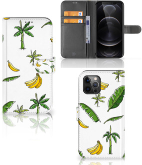 B2Ctelecom Beschermhoes Apple iPhone 12 Pro Max Flip Case Banana Tree