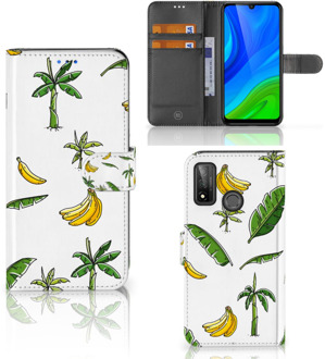 B2Ctelecom Beschermhoes Huawei P Smart 2020 Flip Case Banana Tree