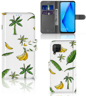 B2Ctelecom Beschermhoes Huawei P40 Lite Flip Case Banana Tree