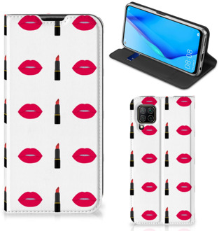 B2Ctelecom Beschermhoes Huawei P40 Lite Telefoonhoesje Lipstick Kiss