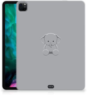 B2Ctelecom Beschermhoes iPad Pro 12.9 (2020) | iPad Pro 12.9 (2021) Silicone Case Baby Olifant met doorzichte zijkanten