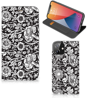 B2Ctelecom Beschermhoes iPhone 12 | iPhone 12 Pro Smart Cover Zwart Bloemen