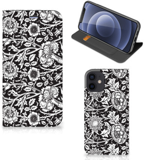 B2Ctelecom Beschermhoes iPhone 12 Mini Smart Cover Zwart Bloemen