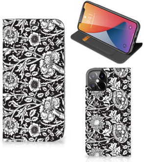 B2Ctelecom Beschermhoes iPhone 12 Pro Max Smart Cover Zwart Bloemen