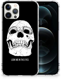 B2Ctelecom Beschermhoes iPhone 12 Pro Max Telefoon Hoesje met doorzichtige rand Skull Eyes