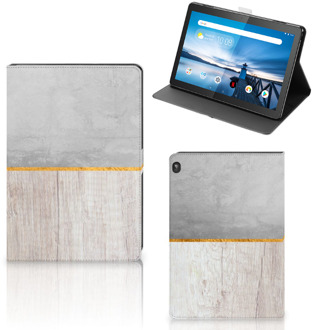 B2Ctelecom Beschermhoes Lenovo Tablet M10 Cover met Magneetsluiting Wood Beton