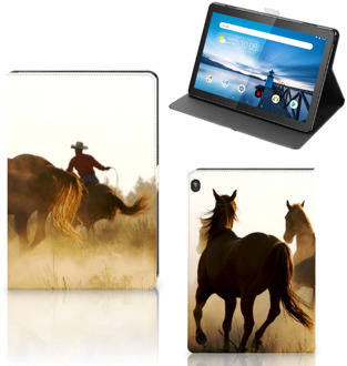 B2Ctelecom Beschermhoes Lenovo Tablet M10 Hoes met Magneetsluiting Super als Gepersonaliseerd Cadeau Cowboy