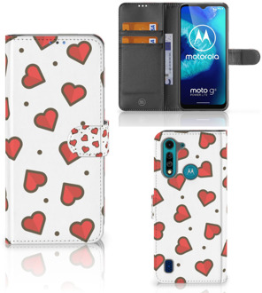 B2Ctelecom Beschermhoes Motorola G8 Power Lite Telefoonhoesje Cadeau voor Vriendin Hearts