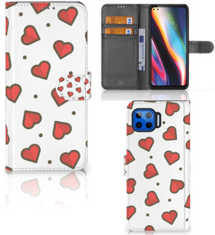 B2Ctelecom Beschermhoes Motorola Moto G 5G Plus Telefoonhoesje Cadeau voor Vriendin Hearts