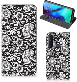 B2Ctelecom Beschermhoes Motorola Moto G Pro Smart Cover Zwart Bloemen