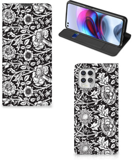 B2Ctelecom Beschermhoes Motorola Moto G100 Smart Cover Zwart Bloemen