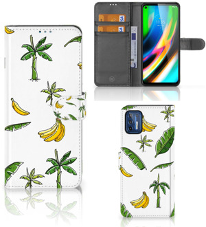 B2Ctelecom Beschermhoes Motorola Moto G9 Plus Flip Case Banana Tree