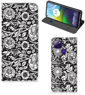 B2Ctelecom Beschermhoes Motorola Moto G9 Power Smart Cover Zwart Bloemen