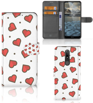 B2Ctelecom Beschermhoes Nokia 2.4 Telefoonhoesje Cadeau voor Vriendin Hearts