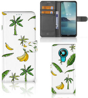 B2Ctelecom Beschermhoes Nokia 3.4 Flip Case Banana Tree