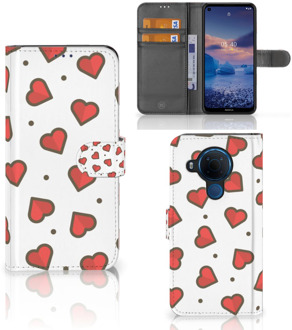 B2Ctelecom Beschermhoes Nokia 5.4 Telefoonhoesje Cadeau voor Vriendin Hearts