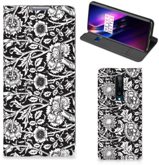 B2Ctelecom Beschermhoes OnePlus 8 Smart Cover Zwart Bloemen